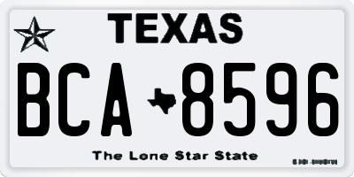 TX license plate BCA8596