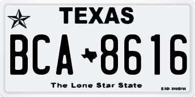 TX license plate BCA8616