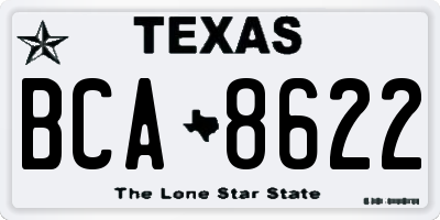 TX license plate BCA8622