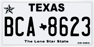 TX license plate BCA8623