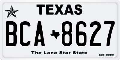 TX license plate BCA8627