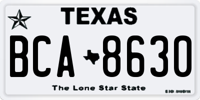 TX license plate BCA8630