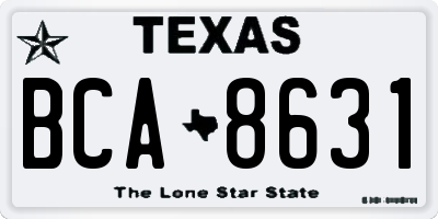 TX license plate BCA8631
