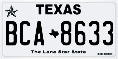 TX license plate BCA8633