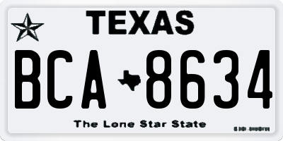 TX license plate BCA8634