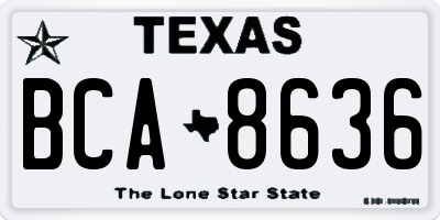 TX license plate BCA8636
