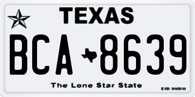 TX license plate BCA8639