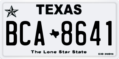 TX license plate BCA8641