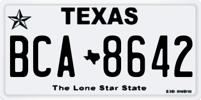 TX license plate BCA8642