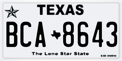 TX license plate BCA8643