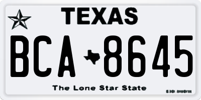 TX license plate BCA8645
