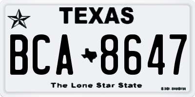 TX license plate BCA8647