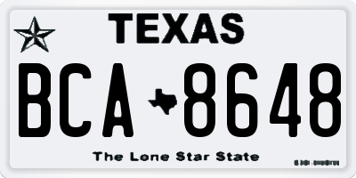 TX license plate BCA8648