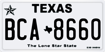 TX license plate BCA8660