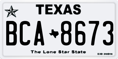 TX license plate BCA8673