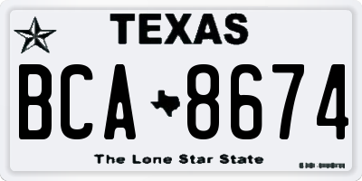 TX license plate BCA8674