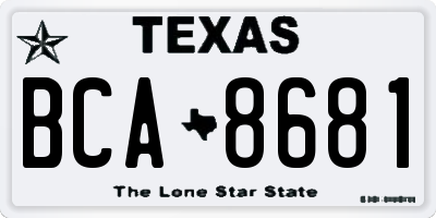 TX license plate BCA8681
