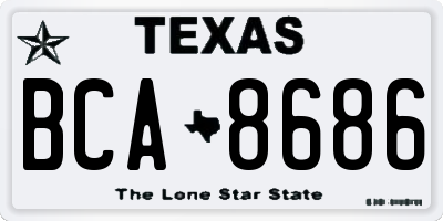 TX license plate BCA8686
