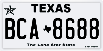 TX license plate BCA8688