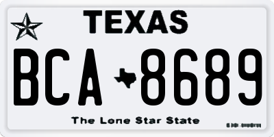 TX license plate BCA8689