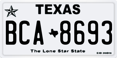 TX license plate BCA8693