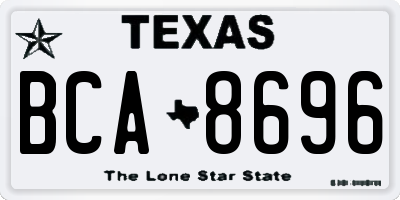 TX license plate BCA8696
