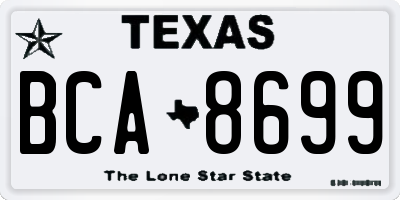 TX license plate BCA8699