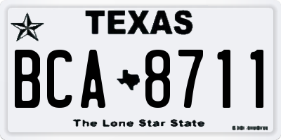 TX license plate BCA8711