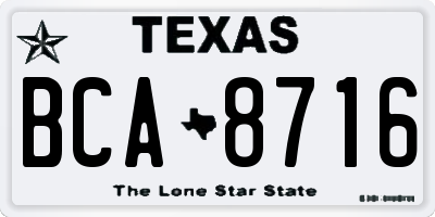 TX license plate BCA8716