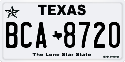 TX license plate BCA8720