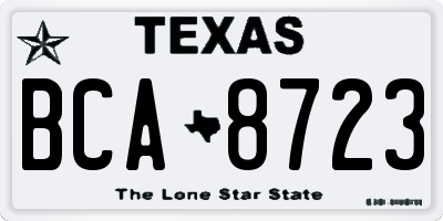 TX license plate BCA8723