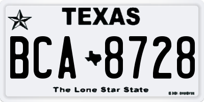 TX license plate BCA8728