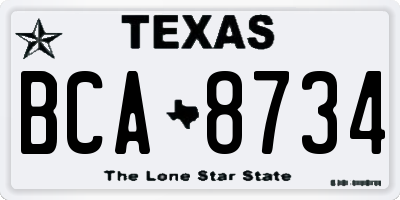 TX license plate BCA8734