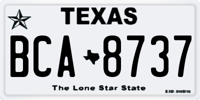 TX license plate BCA8737