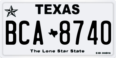 TX license plate BCA8740