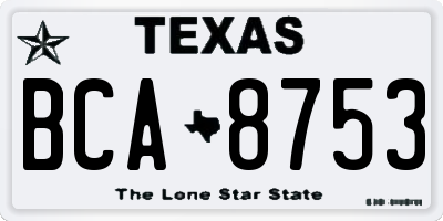 TX license plate BCA8753