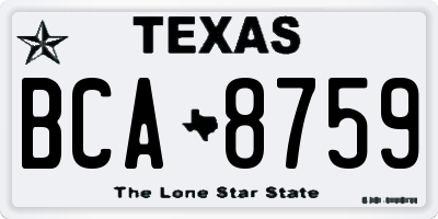 TX license plate BCA8759