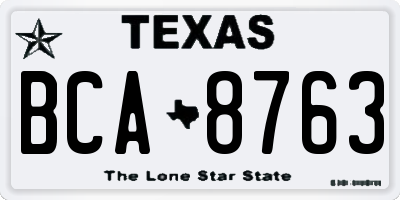 TX license plate BCA8763
