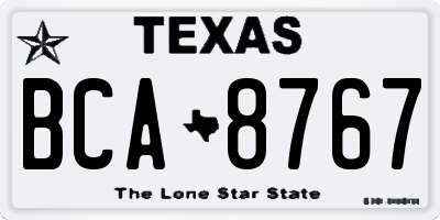 TX license plate BCA8767