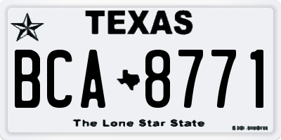 TX license plate BCA8771