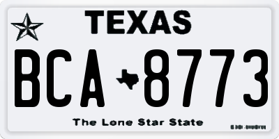 TX license plate BCA8773