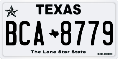 TX license plate BCA8779