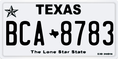 TX license plate BCA8783