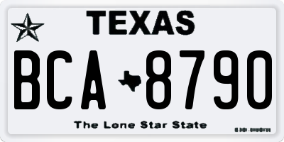 TX license plate BCA8790
