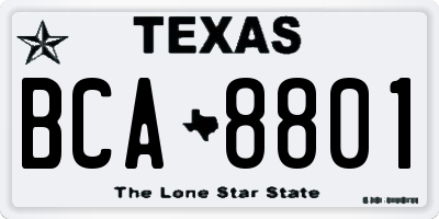 TX license plate BCA8801