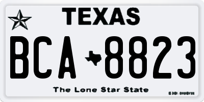 TX license plate BCA8823