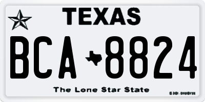 TX license plate BCA8824
