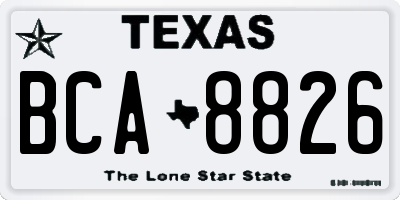 TX license plate BCA8826