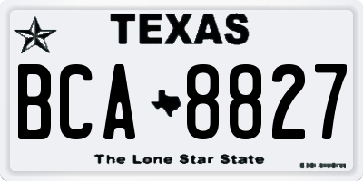 TX license plate BCA8827