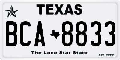 TX license plate BCA8833